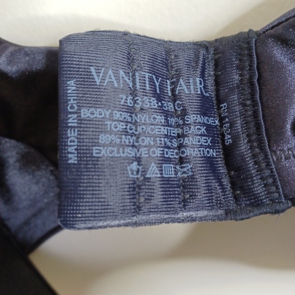 Vanity Fair Women's Illumination Full Figure Underwire Bra 76338. 38C Black - Picture 4 of 14